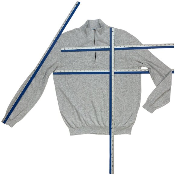 Malo Mens 1/2 Zip Pullover Sweater 56 US/46 XXXL Gray Cotton DEFECT - Picture 6 of 13